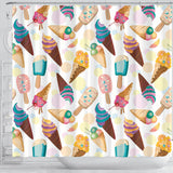 Colorful Ice Cream Pattern Shower Curtain Fulfilled In US