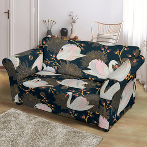 Swan Pattern Loveseat Couch Slipcover