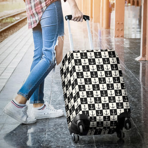 Anchor Black and White Patter Luggage Covers