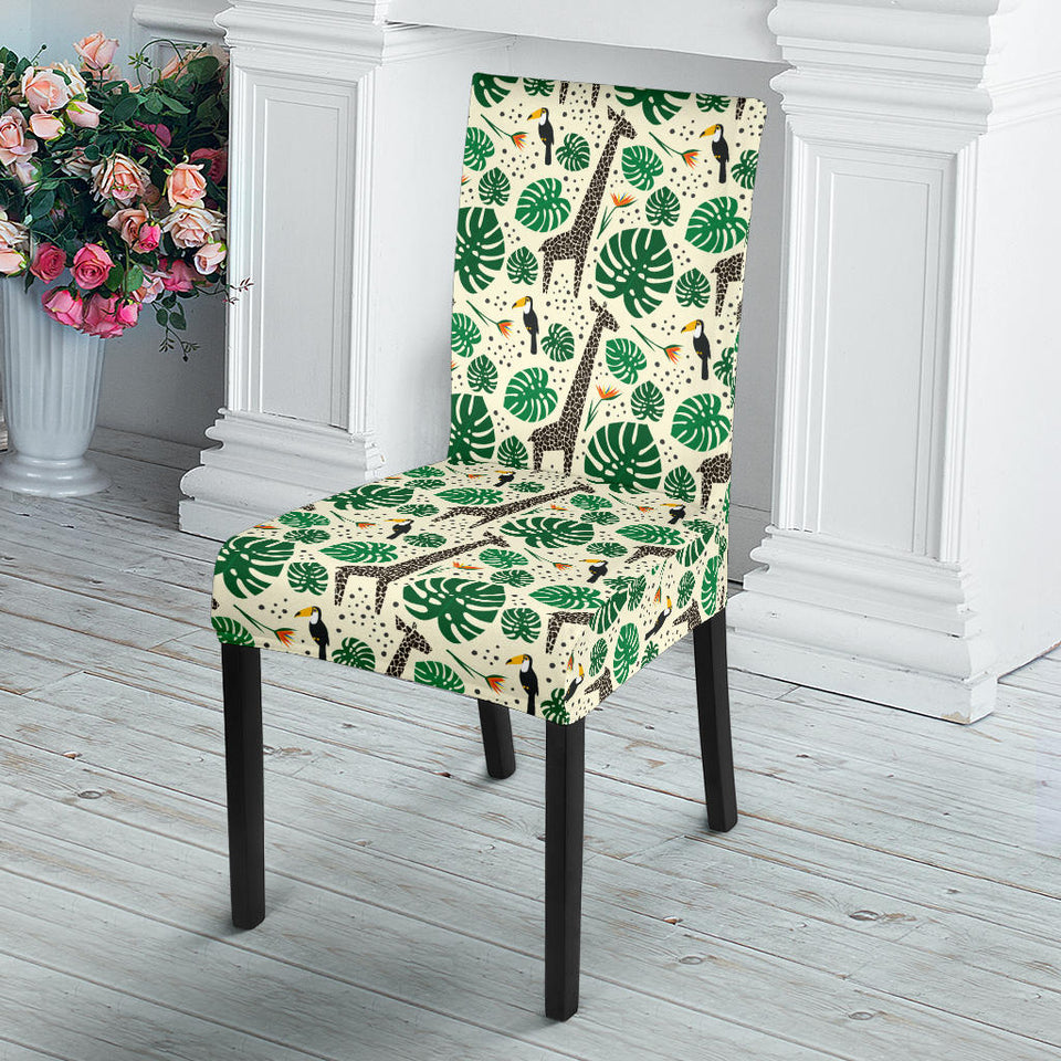 Giraffe Pattern Print Design 02 Dining Chair Slipcover