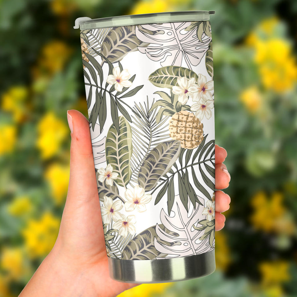 Pineapple Leave flower Pattern Tumbler