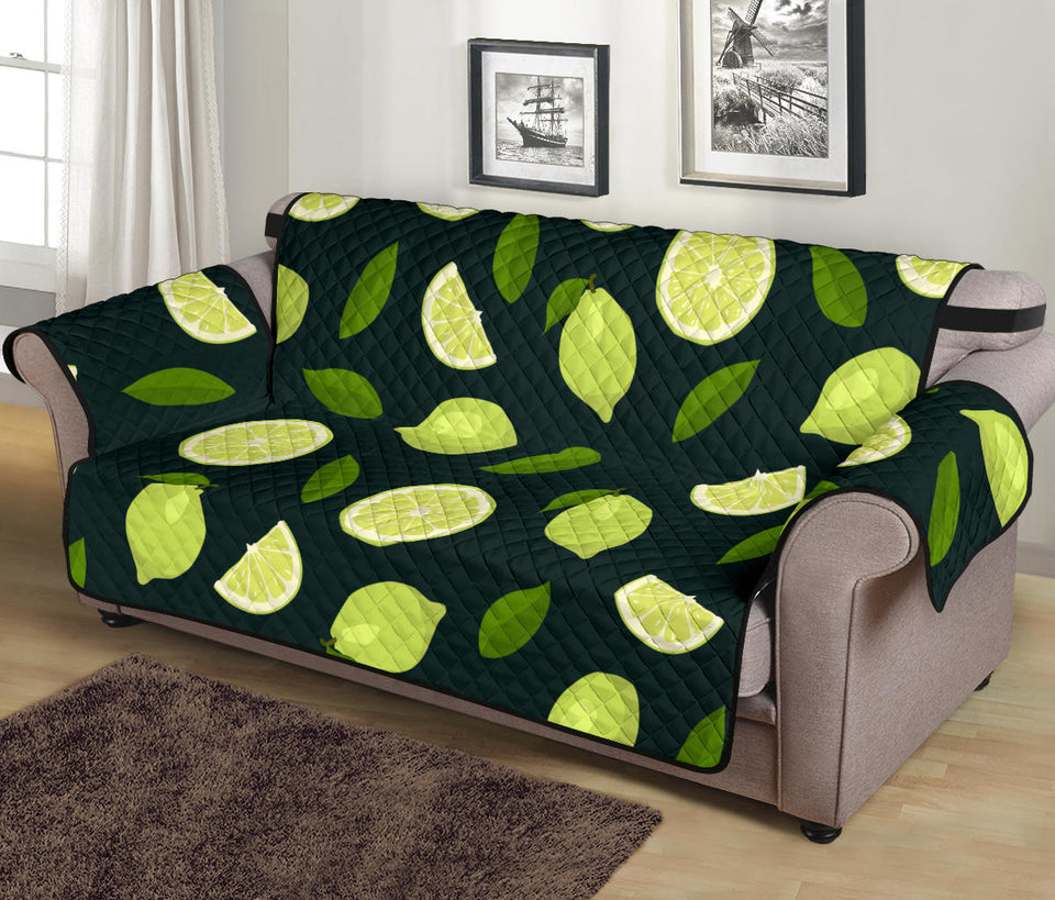 Lime Leaves Pattern Sofa Cover Protector