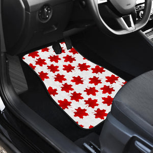 Red Maple Leaves Pattern Front Car Mats
