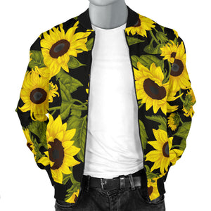 Sunflower Theme Pattern  Men Bomber Jacket