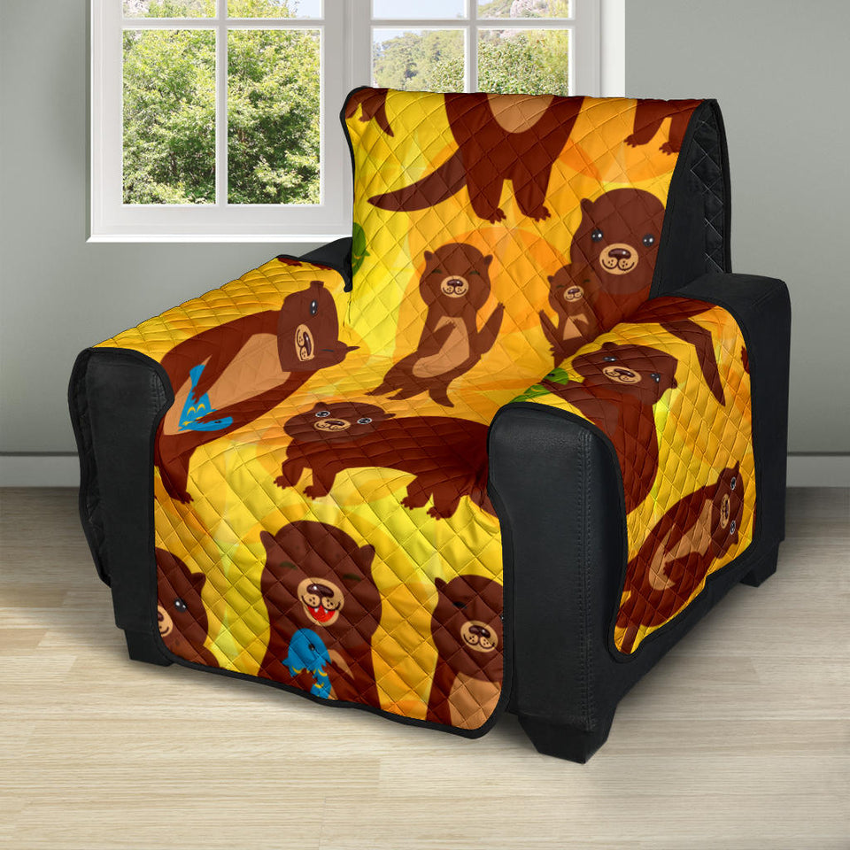 Otter Pattern Recliner Cover Protector