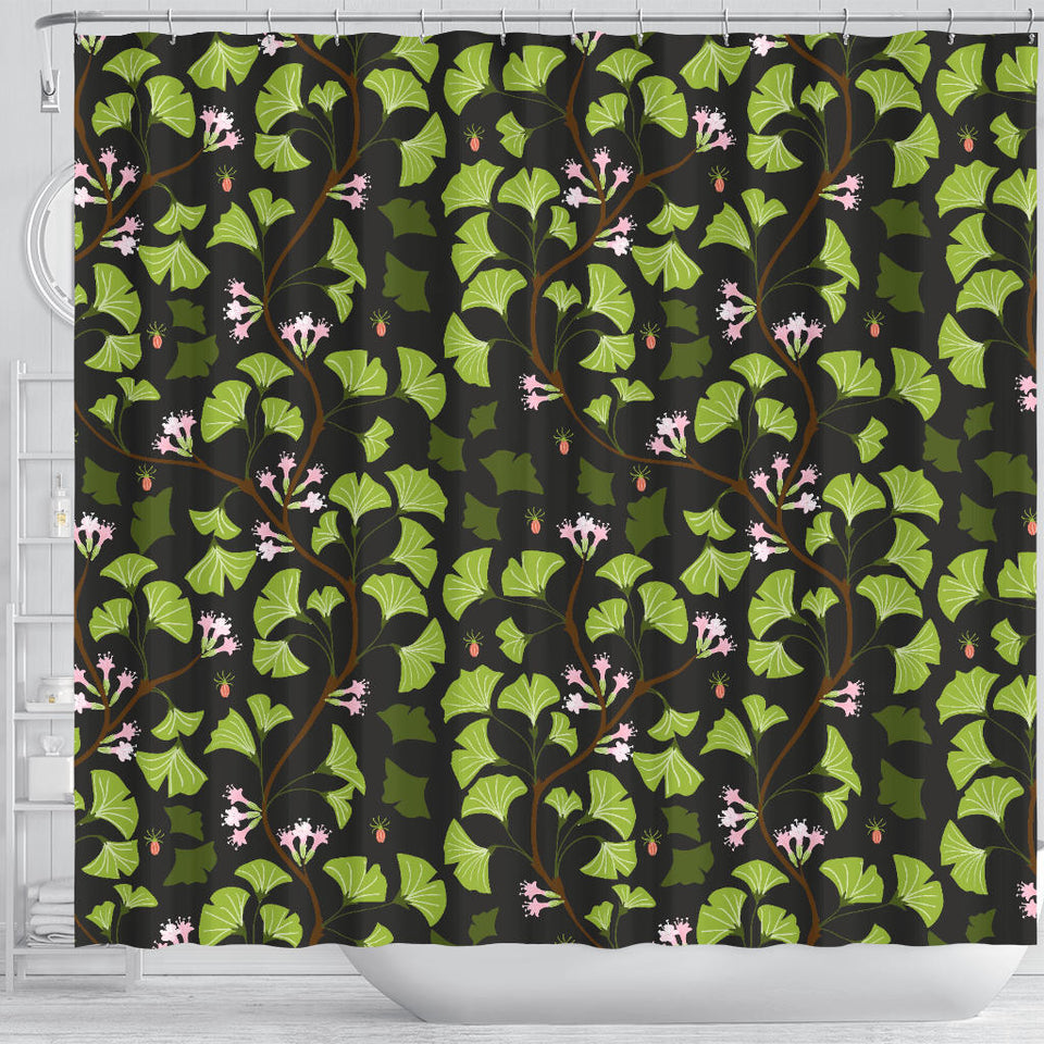 Ginkgo Leaves Flower Pattern Shower Curtain Fulfilled In US