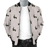 Siberian Husky Pattern Background Men Bomber Jacket