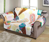 Colorful Ice Cream Pattern Loveseat Couch Cover Protector