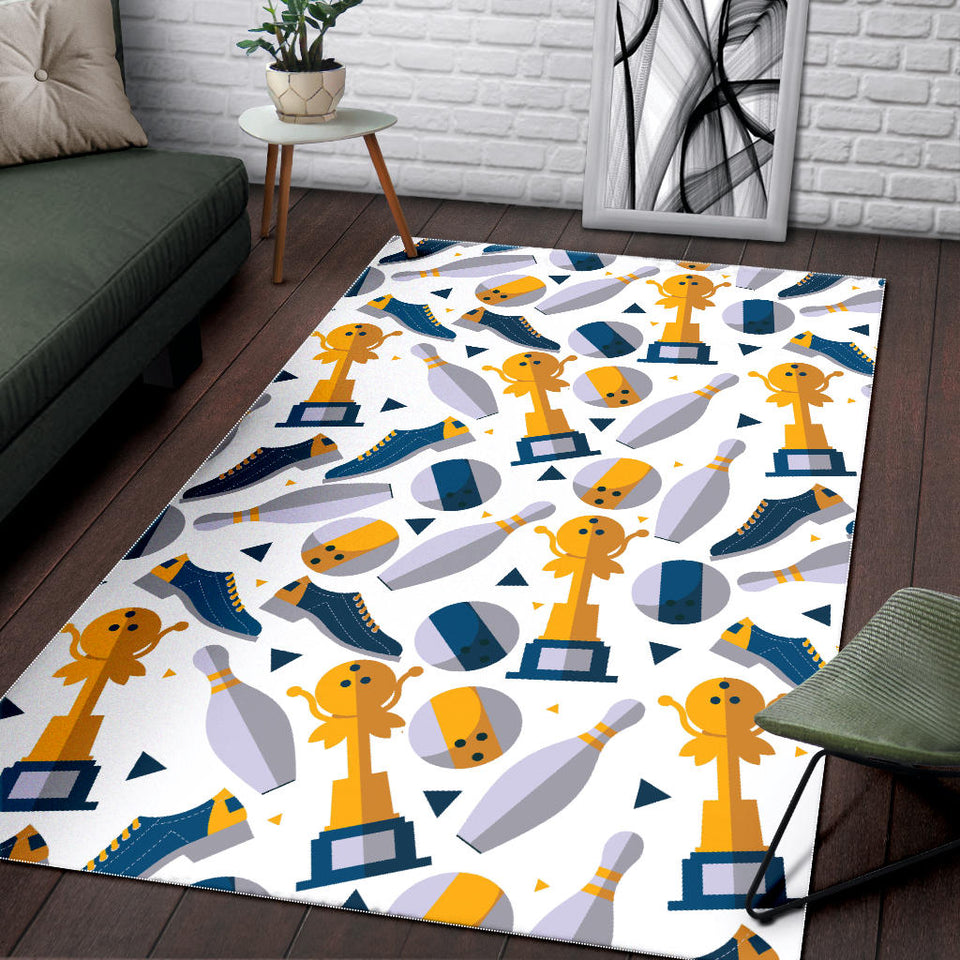 Bowling Ball and Shoes Pattern Area Rug