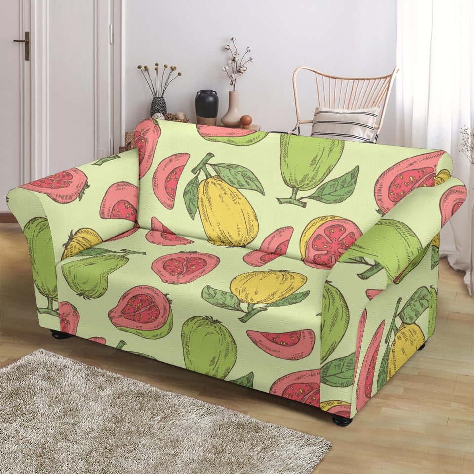 Guava Pattern Background Loveseat Couch Slipcover