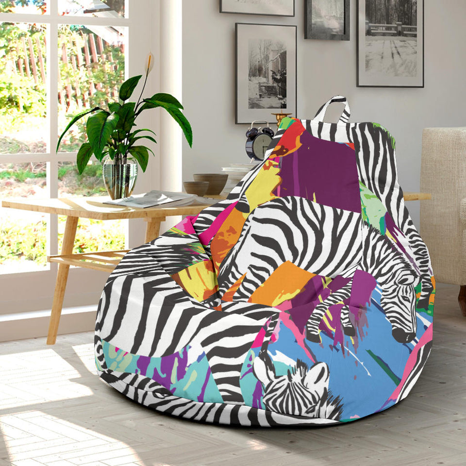 Zebra Colorful Pattern Bean Bag Cover