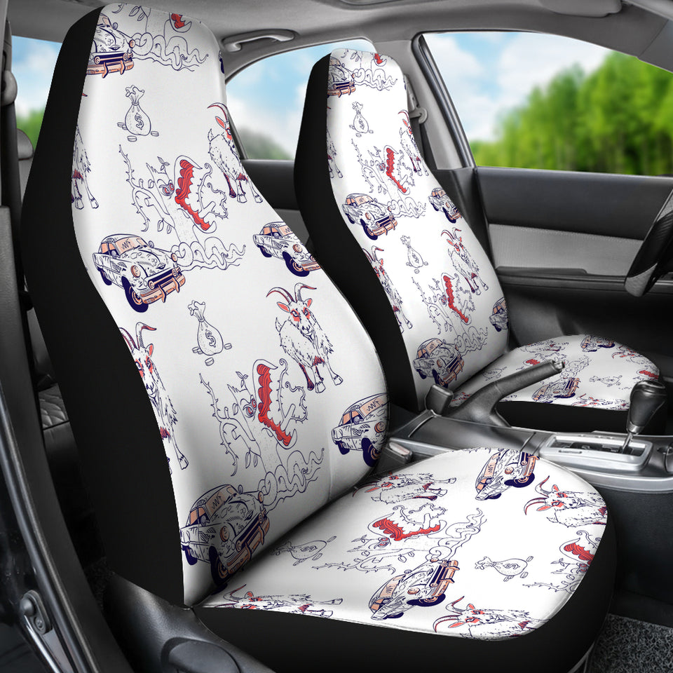 Goat Car Pattern Universal Fit Car Seat Covers