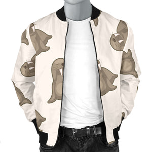 Sea Lion Pattern Men Bomber Jacket