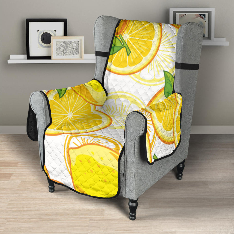Lemon Pattern Background Chair Cover Protector