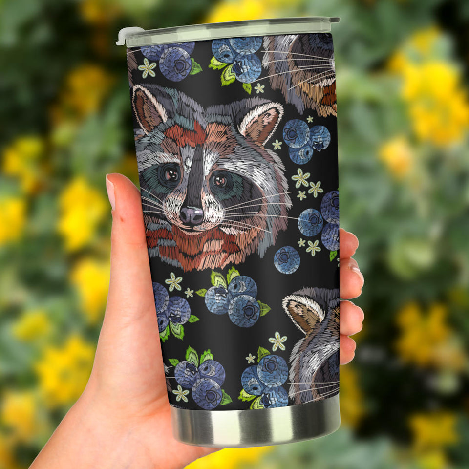 Raccoon Blueburry Pattern Tumbler