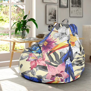 Toucan Leaves Flower Pattern Bean Bag Cover