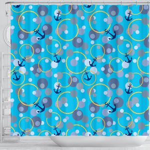 Anchor Circle Rope Pattern Shower Curtain Fulfilled In US