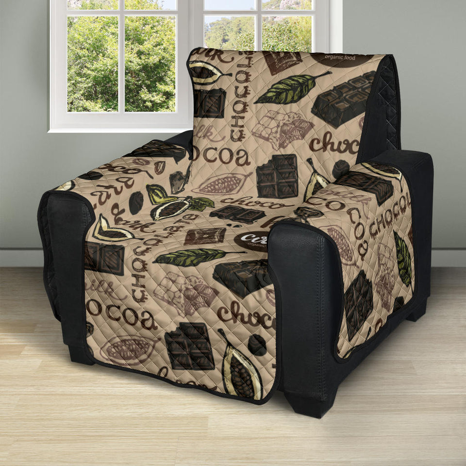 Cocoa Chocolate Pattern Recliner Cover Protector