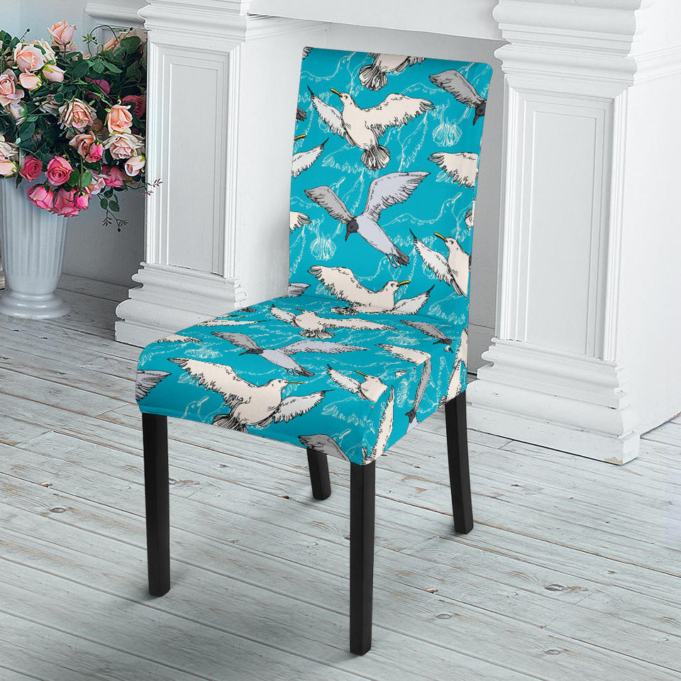 Seagull Pattern Print Design 03 Dining Chair Slipcover