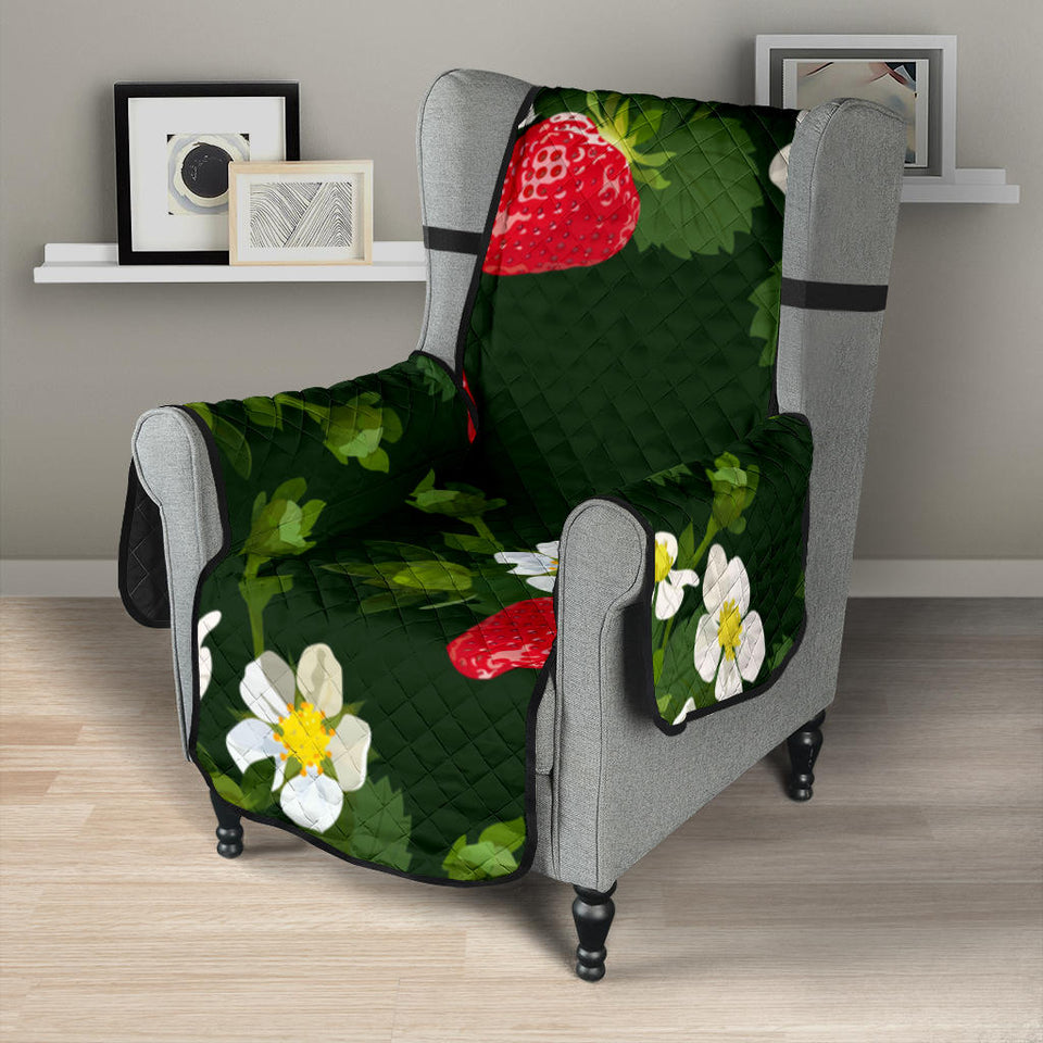 Strawberry Pattern Background Chair Cover Protector