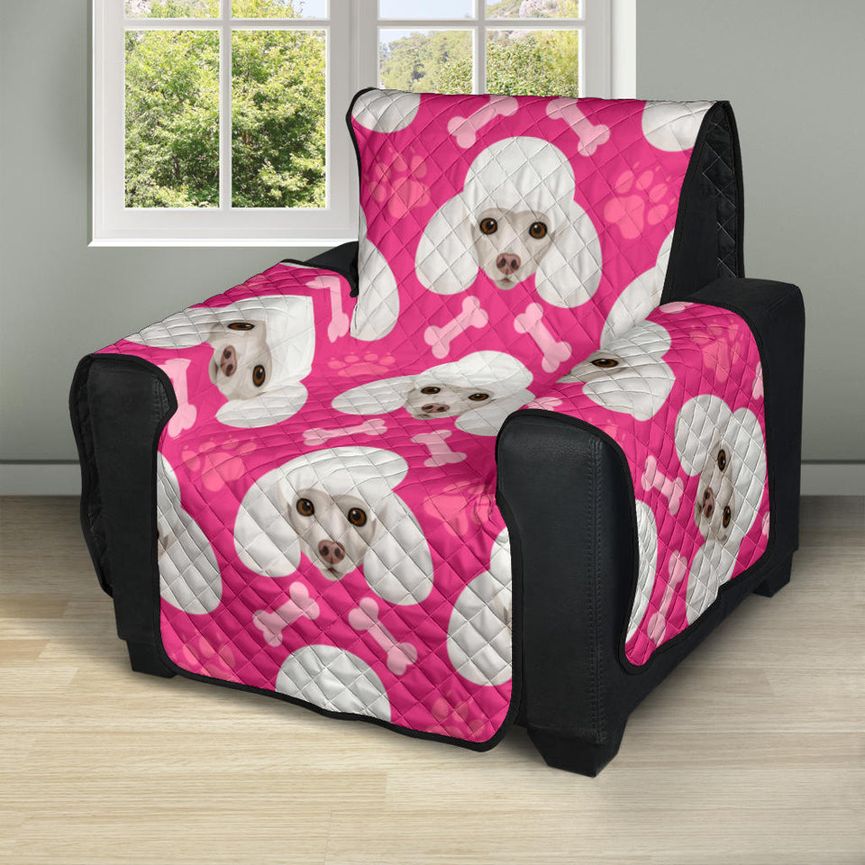 Poodle Pattern Pink background Recliner Cover Protector