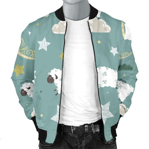 Sheep Sweet Dream Pattern Men Bomber Jacket