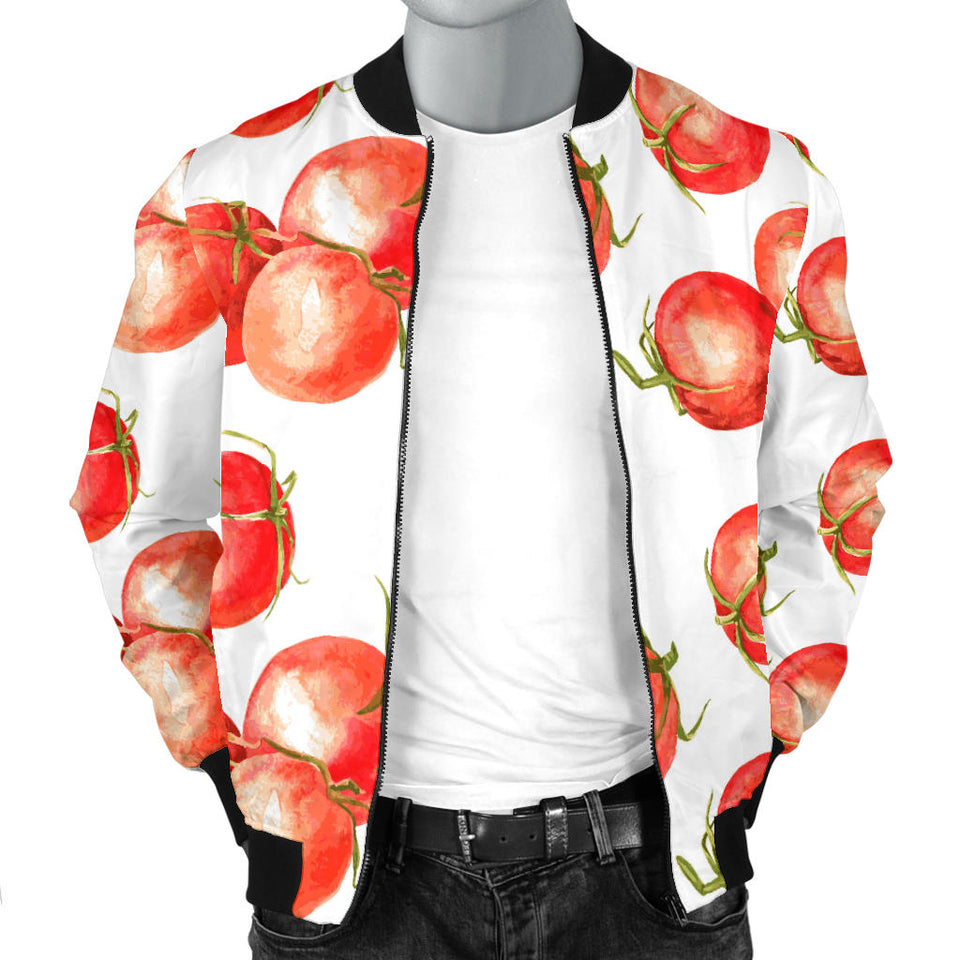 Tomato Water Color Pattern Men Bomber Jacket