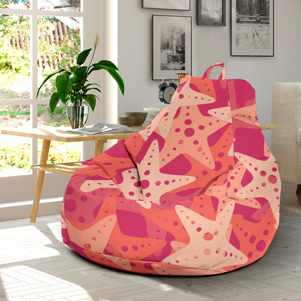 Starfish Red Theme Pattern Bean Bag Cover