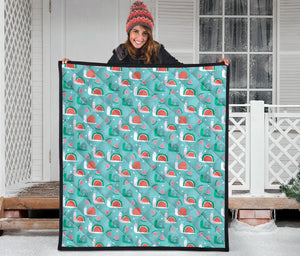 Snail Pattern Print Design 01 Premium Quilt