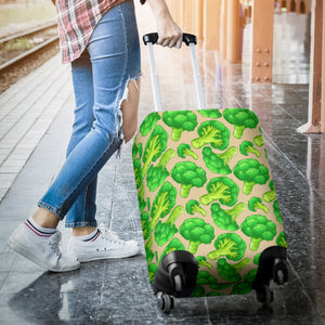 Broccoli Pattern Pink background Luggage Covers