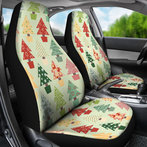 Christmas Tree Pattern Backgroind Universal Fit Car Seat Covers