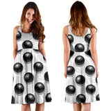 Bowling Ball Pattern Sleeveless Midi Dress