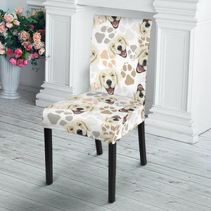Golden Retriever Pattern Print Design 02 Dining Chair Slipcover