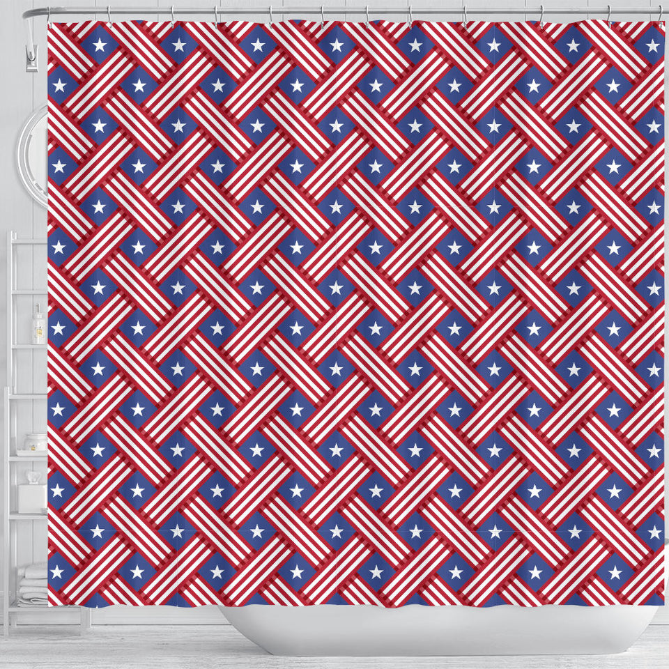 USA Star Stripe Pattern Shower Curtain Fulfilled In US