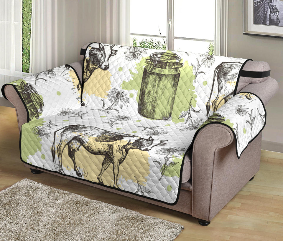 Cow Pattern Loveseat Couch Cover Protector