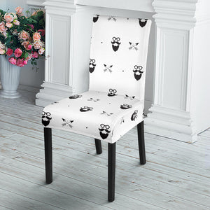 Mustache Beard Pattern Print Design 01 Dining Chair Slipcover