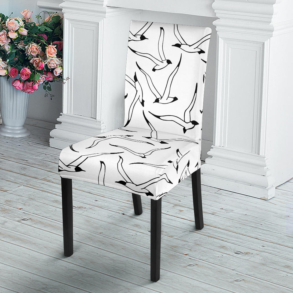Seagull Pattern Print Design 04 Dining Chair Slipcover