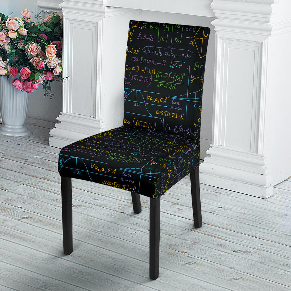 Math Pattern Print Design 01 Dining Chair Slipcover