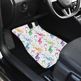 Music Notes Pattern Print Design 02 Front and Back Car Mats