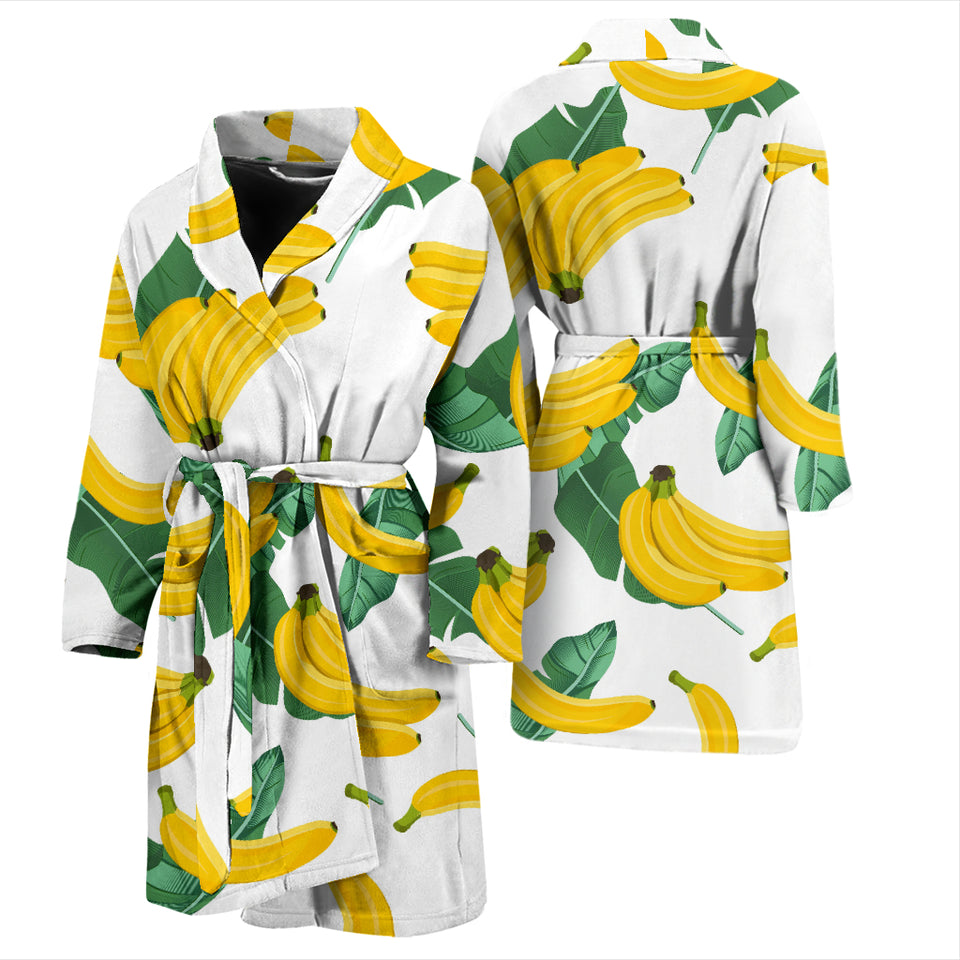 Banana and Leaf Pattern Men Bathrobe