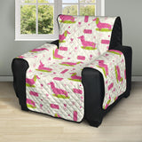Pink Dachshund Pattern Recliner Cover Protector