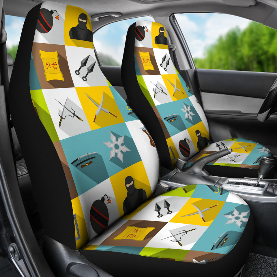 Ninja Weapon Set Pattern Universal Fit Car Seat Covers