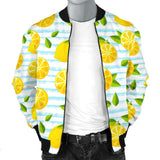 Lemon Pattern Stripe Background Men Bomber Jacket