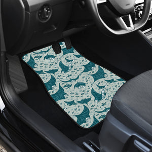 Stingray Pattern Print Design 01 Front and Back Car Mats