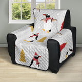 Penguin Christmas Tree Pattern Recliner Cover Protector