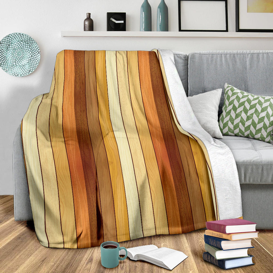 Wood Printed Pattern Print Design 01 Premium Blanket