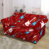 Electical Guitar Red Pattern Loveseat Couch Slipcover