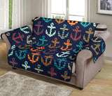 Colorful Anchor Dot Stripe Pattern Loveseat Couch Cover Protector