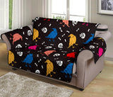 Colorful Crow Pattern Loveseat Couch Cover Protector