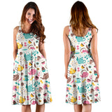 Tea pots Pattern Print Design 05 Sleeveless Midi Dress